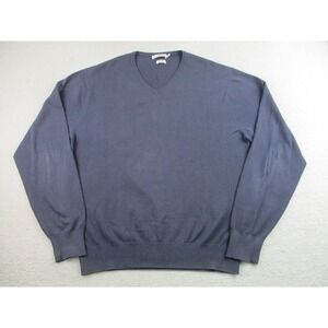 Peter Millar Sweater Mens Medium Blue‎ Gray V Neck Lightweight Knit Pullover